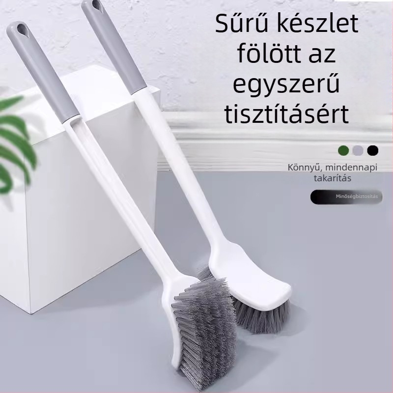 WC-kefe vastagított hosszú nyéllel, puha sörtékkel, falra szerelt, guggolós WC-hez (Anyag: szivacs)