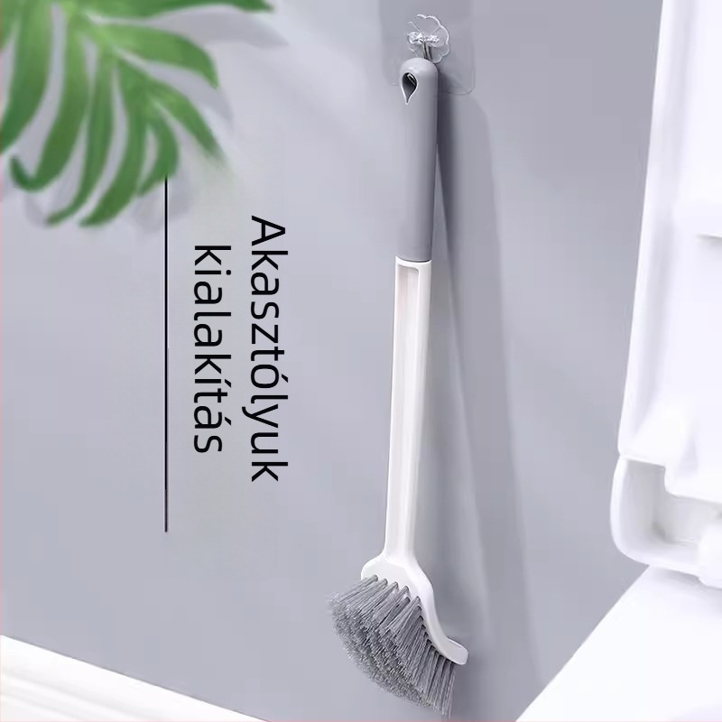 WC-kefe vastagított hosszú nyéllel, puha sörtékkel, falra szerelt, guggolós WC-hez (Anyag: szivacs)