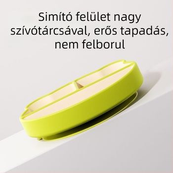 Szilikon babatányér beépített szívófelülettel és 3 rekesszel, 24 hónapos vagy idősebb korosztálynak