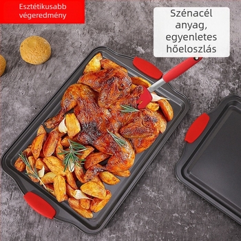 Nem tapadó szénacél sütő- és tortaforma, négyszögletes, magas hőmérséklethez, 500 g