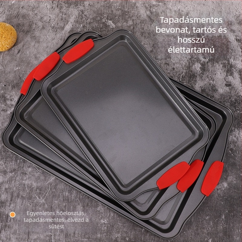 Nem tapadó szénacél sütő- és tortaforma, négyszögletes, magas hőmérséklethez, 500 g