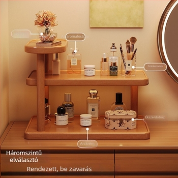3-rétegű asztali pohár rendező polc, többszintű tárolás, mesterséges lemez, városi minimalist stílus, csavaros szerelés