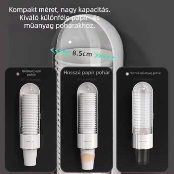 Pohártartó falra — műanyag, fúrás nélkül, 210 g, specifikációk S35001.
