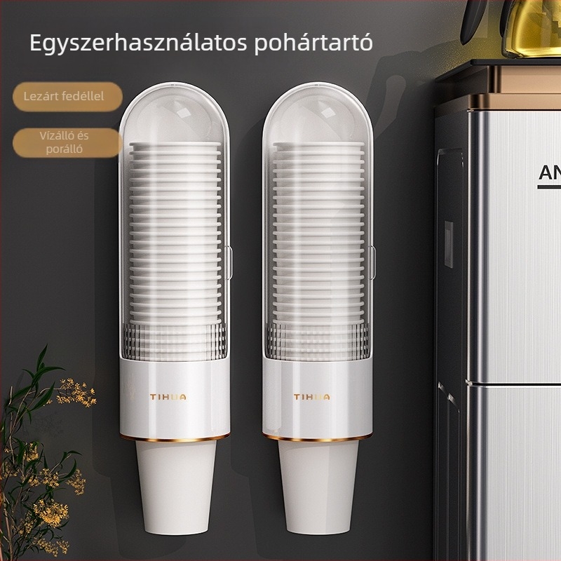 Pohártartó falra — műanyag, fúrás nélkül, 210 g, specifikációk S35001.
