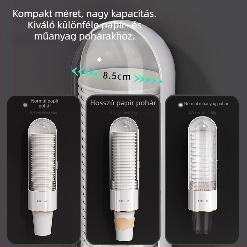 Pohártartó falra — műanyag, fúrás nélkül, 210 g, specifikációk S35001.