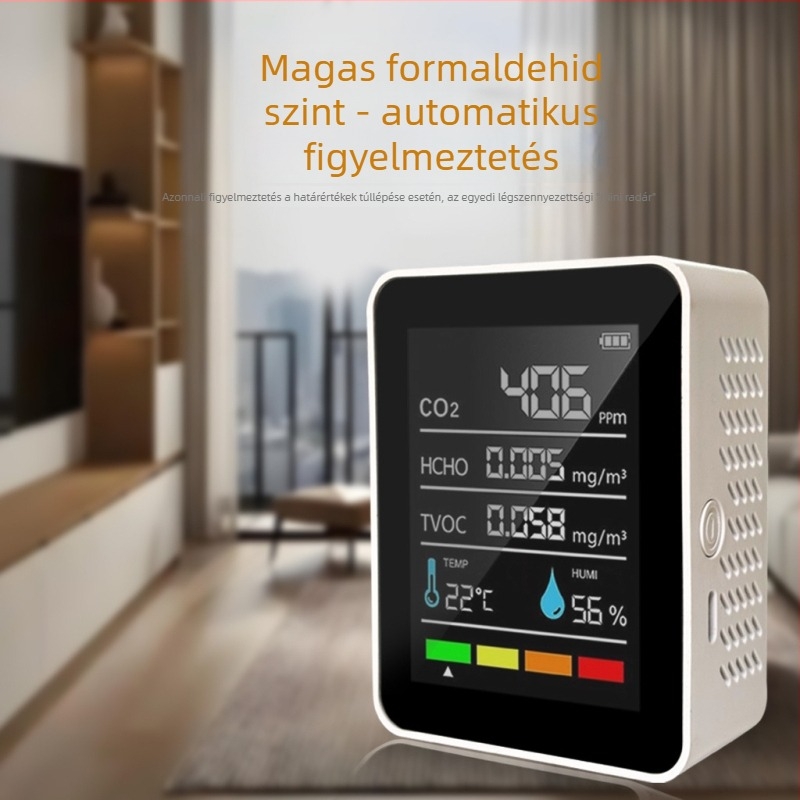 MT05 légkörminőségi detektor: PM2.5/PM10, CO/CO2, hőmérséklet és páratartalom, Type-C tápegység