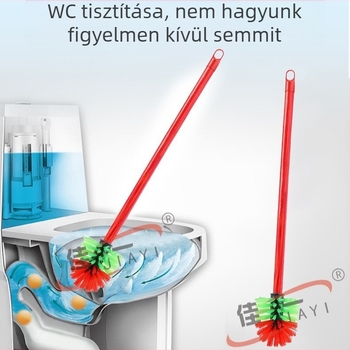 Fa fogantyújú WC-kefe, Jiayi márka, Henan eredetű, tömeg 118 g, dobozos csomagolás.