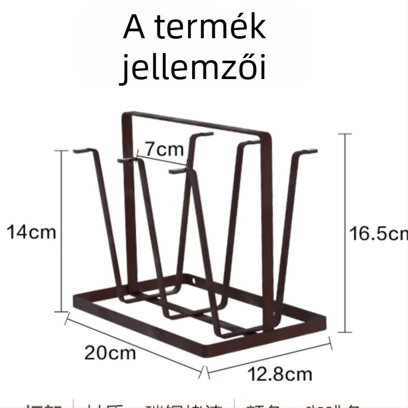 Fejjel lefelé pohártartó — 6 rétegű műanyag asztali rendező, szívó rögzítéssel, utazáshoz