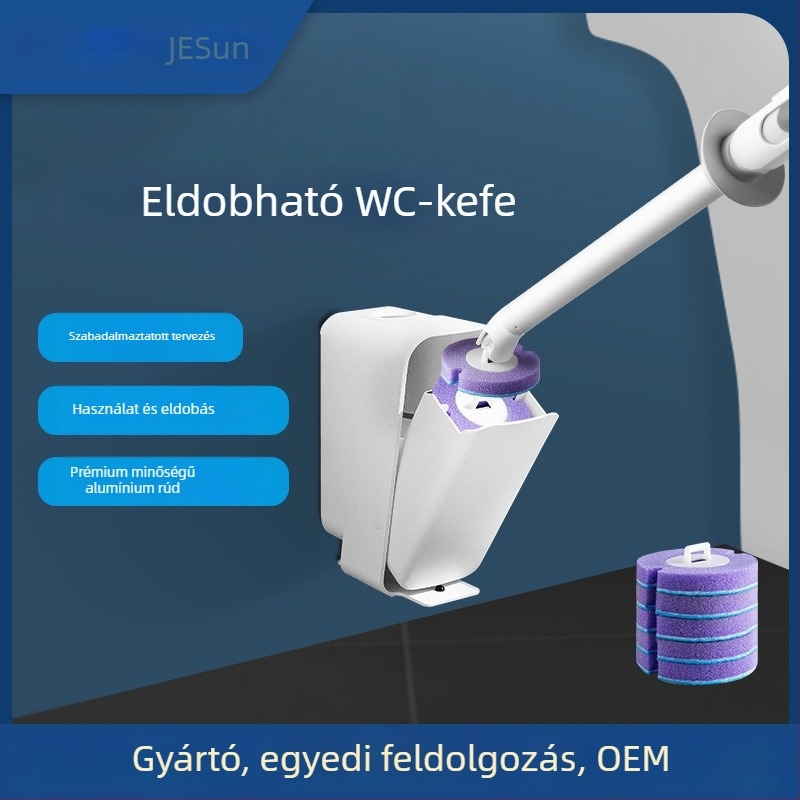 Jieshun FSP-02 Egyszer használatos WC-kefe készlet, szivacsanyagú, tisztítás holttér nélkül