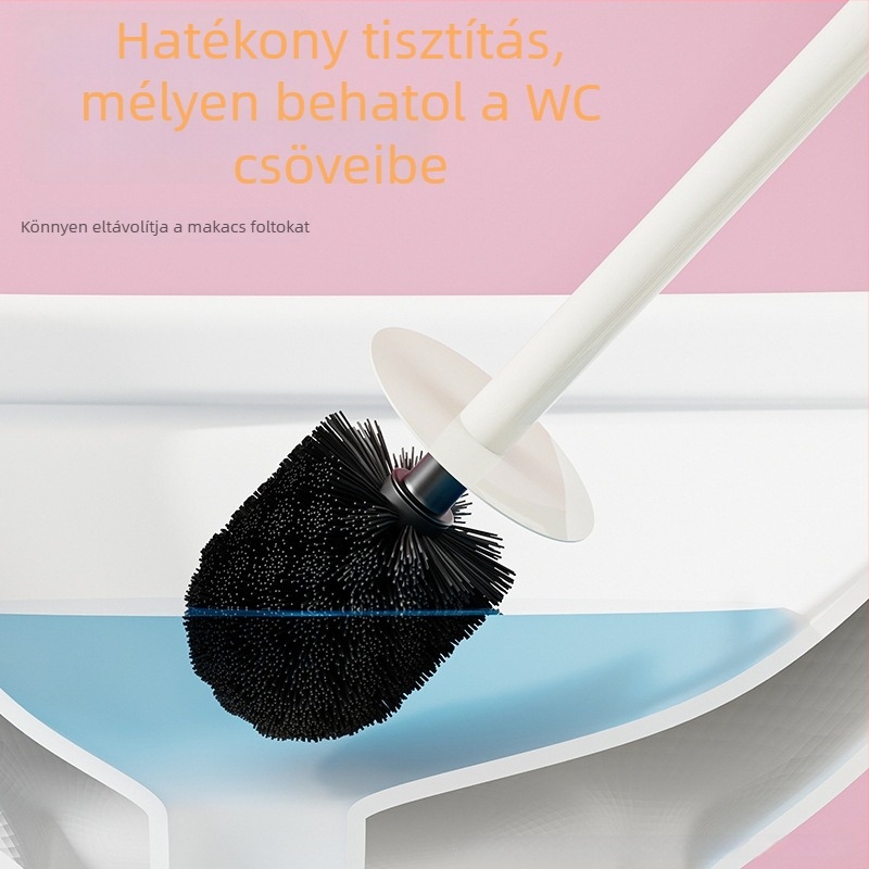 Hosszú nyelű WC-kefe és tartó készlet – műanyagból, rajzfilm dizájn, minden sarokban tisztít