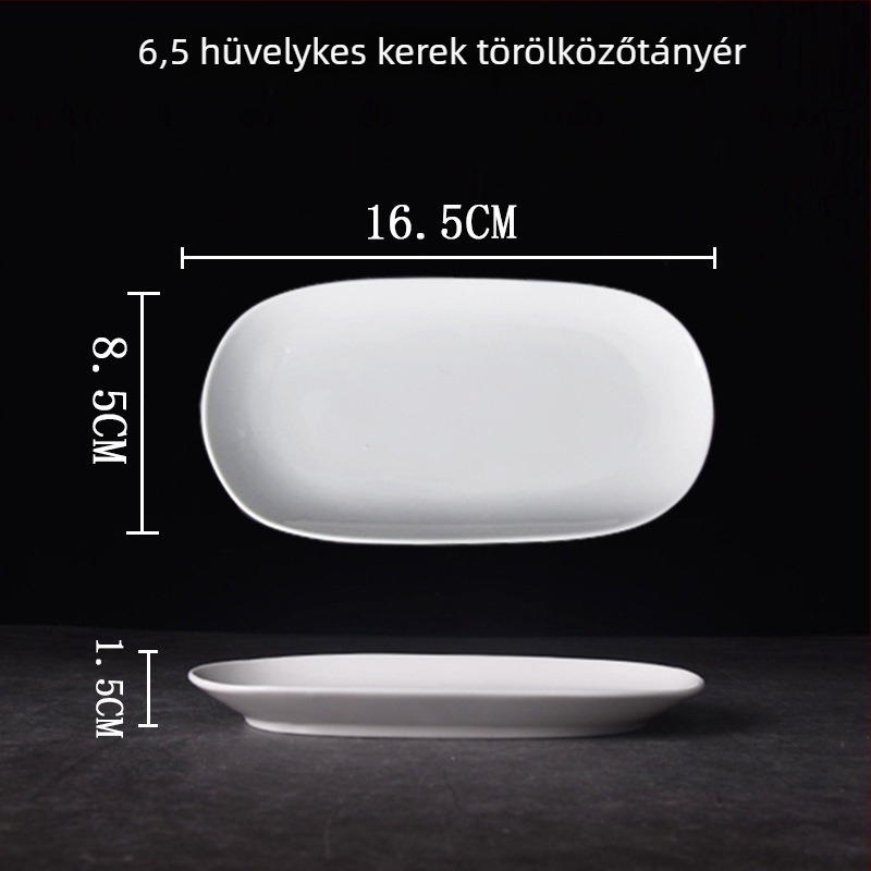 Porcelán törölköző- és szappantál, kör alakú, egyszínű minta, kínai stílus, ajándék kollégáknak