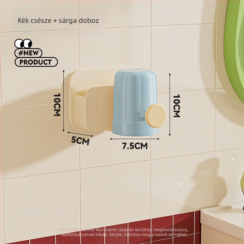 Fogkefék és fogkrémek tárolópolca – falra szerelhető, műanyag, modern minimális stílus, fürdőszobai tárolás, 1 szint