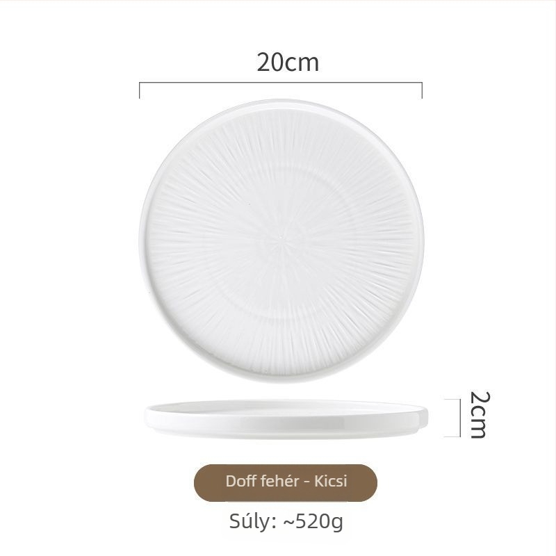 Porcelán lapos tál, csíkos minta, kör alakú, japán stílus