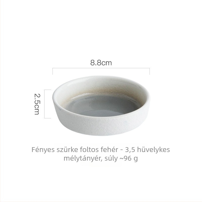 Japán stílusú porcelán mártásos tál, kerek alakú (Anyag: porcelán; Stílus: japán; Forma: kerek)