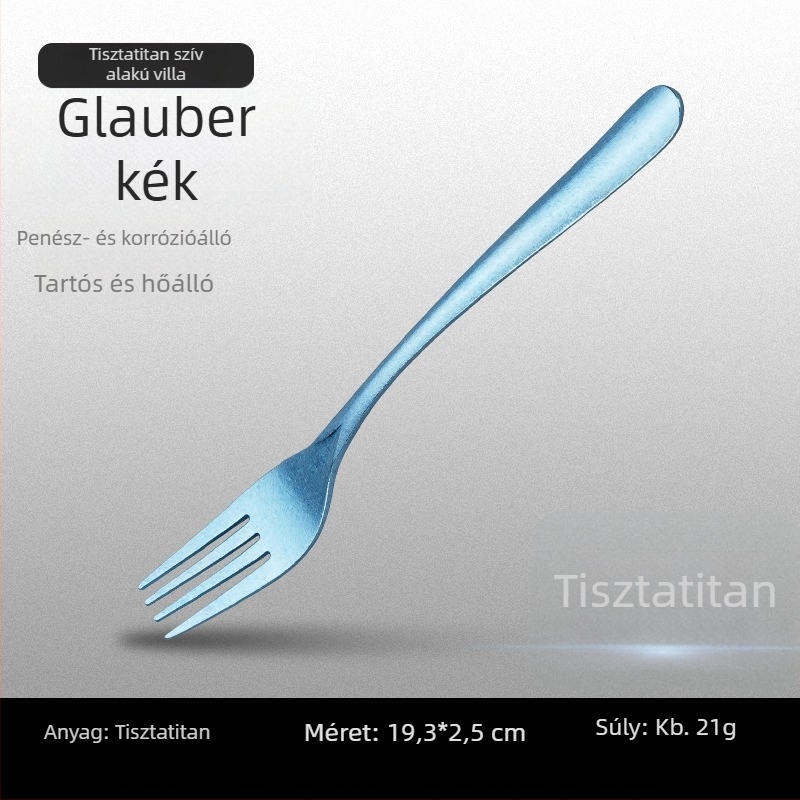 Tiszta titán gyümölcs villa jégkristályos felülettel — színes nyugati stílusú étkészlet háztartási desszertekhez és tortákhoz