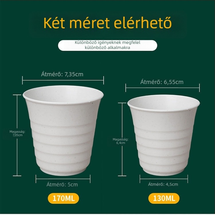 Egyszer használatos étkészlet rizshéjból 10 személyre, tartalmaz tálakat, evőpálcikákat, poharakat és kanalakat, biológiailag lebomló