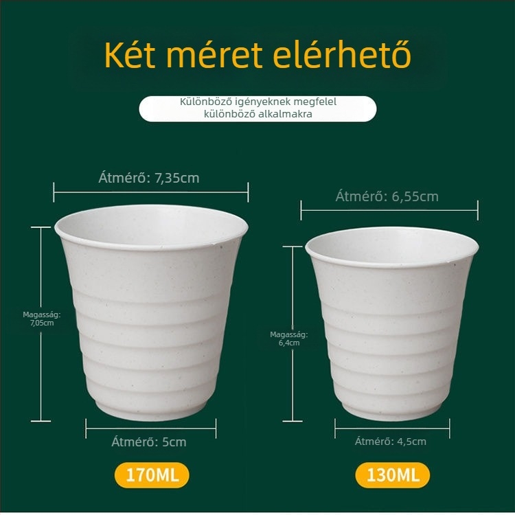 Egyszer használatos étkészlet rizshéjból 10 személyre, tartalmaz tálakat, evőpálcikákat, poharakat és kanalakat, biológiailag lebomló