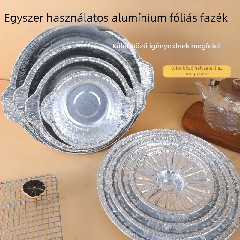 Egyszer használatos papírtál a kültéri BBQ-hoz – Anyag: Papír; Forma: Kör; Edény típusa: Tál; Mikrohullámú sütő: Nem; Csomagolás: Egy darab