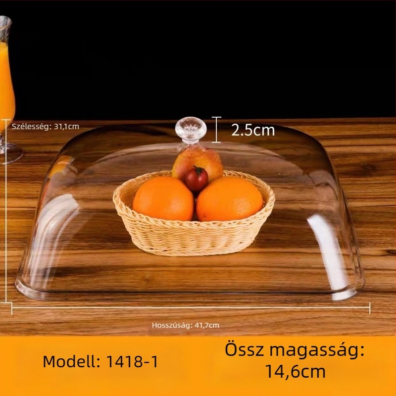 Star Fly műanyag téglalap alakú ételfedő – átlátszó, modern minimalista stílus, licencelt magán címke