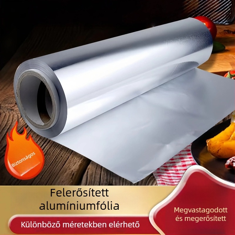Alumíniumfóliás grillpapír - 12 µm vastagság, Mikrohullámú sütőben használható: Igen, Testreszabható: Igen)