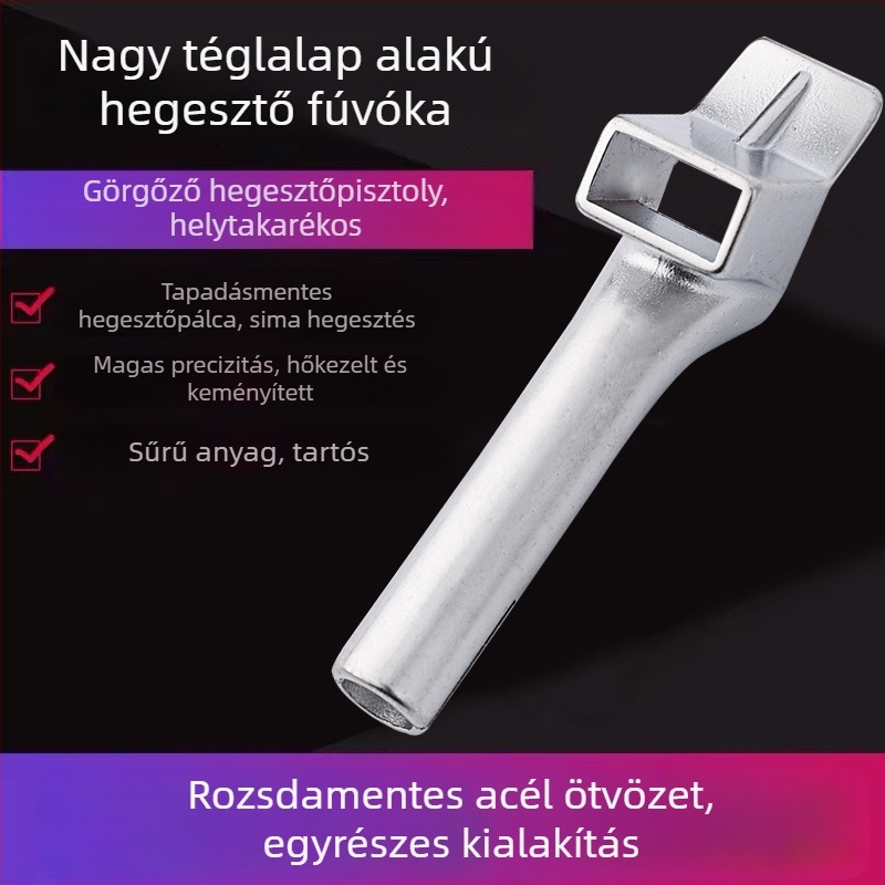 PVC puha műanyag forrólevegős hegesztőpisztoly, téglalap alakú fúvóka és sík hegesztőpálca, 1600W, 220–240V, túlmelegedés elleni védelem