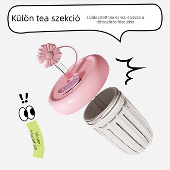 Vízszétválasztó funkcióval és fedővel ellátott üveg pohár készlet – magas hőmérsékletnek ellenálló üveg tea- és kávéhoz