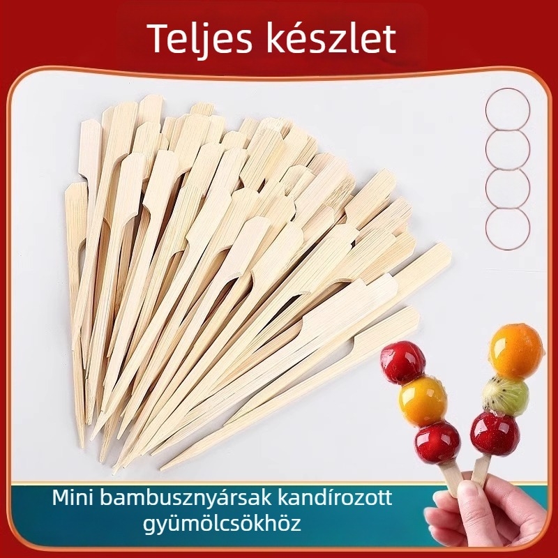 Bambuszpálcikák kandírozott galagonya és odén – modern egyszerű stílus, egyszínű mintázat, kenderkerék felületkezelés, prémium minőség