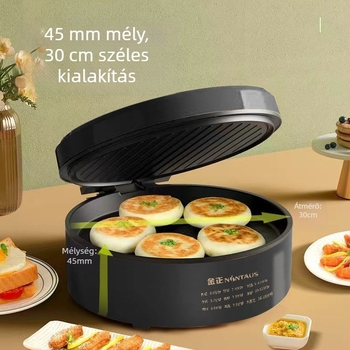 Kettős oldalú fűtésű elektromos palacsintasütő, modell YP-6628B, 1500W, 220V, mechanikus vezérlés