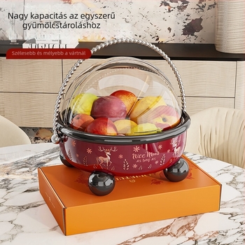 Fényűző, hordozható gyümölcstál fedéllel, nappaliba ideális, por- és nedvességálló, elegáns dió- és édességtároló.
