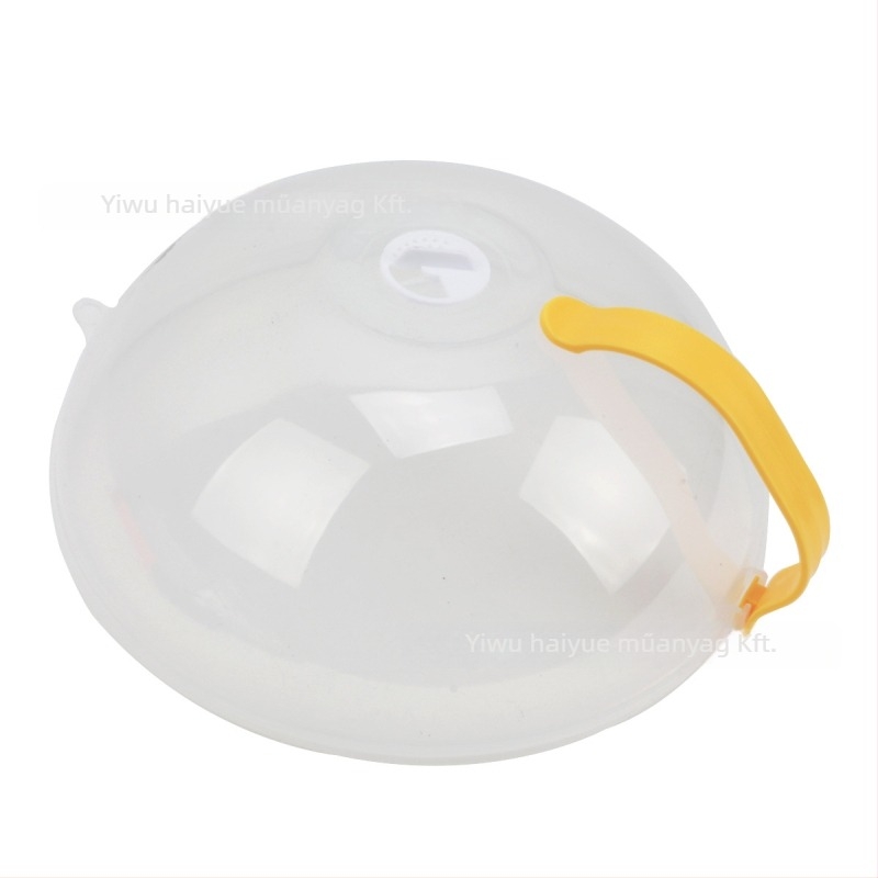 Kör alakú, átlátszó műanyag mikrohullámú sütő tálfedő fogantyúval, fröccsenés- és olajálló