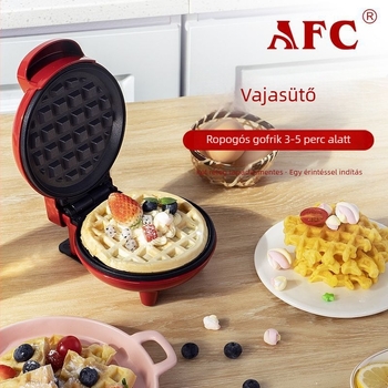 Mini gofri készítő és crepe készítő automata hőmérséklet-szabályozással, háztartási elektromos serpenyő, gombos vezérlés, egyoldali fűtés, teljesítmény ≤1000W