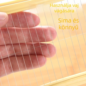 Téglalap alakú vajtartó doboz sajtvágóval és zárófedéllel, tárolóedény