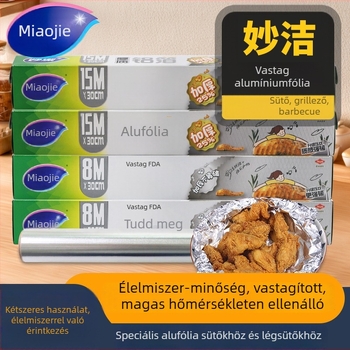 Miaojie alufóliás sütő- és grillpapír – szabványos vastagság, tapadásmentes, mikrohullámú sütőben használható, háztartási használatra