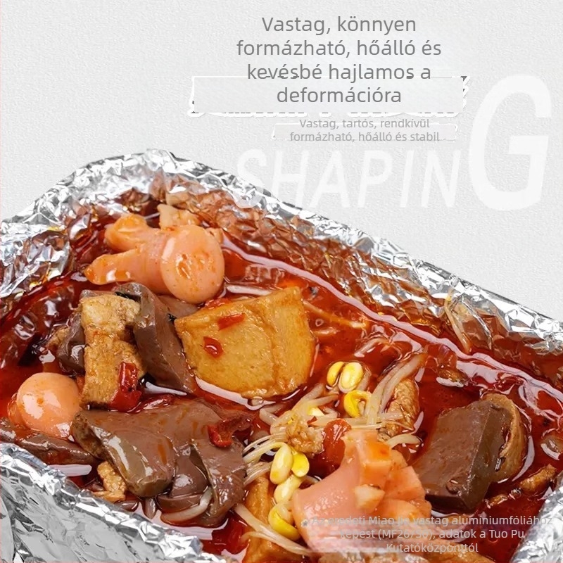 Miaojie alufóliás sütő- és grillpapír – szabványos vastagság, tapadásmentes, mikrohullámú sütőben használható, háztartási használatra