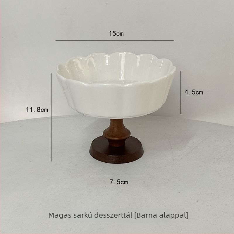 DuWu kerámia gyümölcstál állványon, japán stílus, első osztályú minőség, nem importált, egyedi négyzet alakú forma vékony és vastag éllel