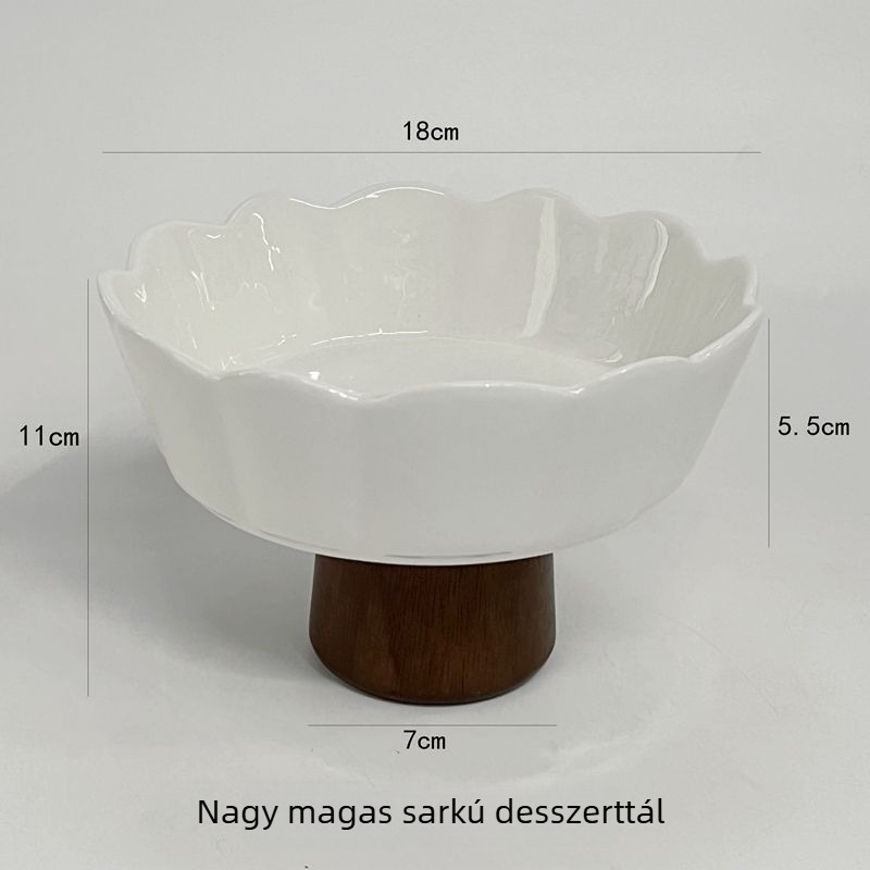 DuWu kerámia gyümölcstál állványon, japán stílus, első osztályú minőség, nem importált, egyedi négyzet alakú forma vékony és vastag éllel