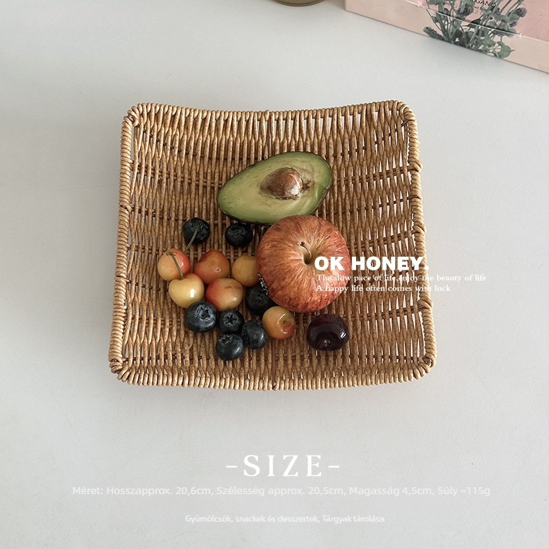 Minimalista stílusú fonott rattan gyümölcstál otthoni használatra, első osztályú minőség, modell F99SJTH8TJHJM8