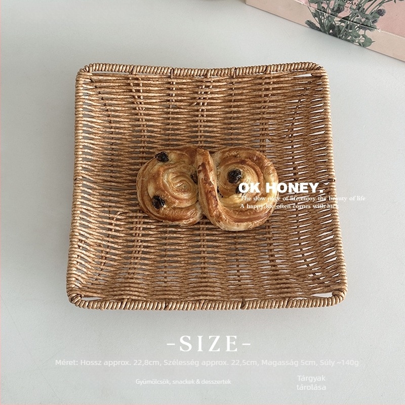Minimalista stílusú fonott rattan gyümölcstál otthoni használatra, első osztályú minőség, modell F99SJTH8TJHJM8