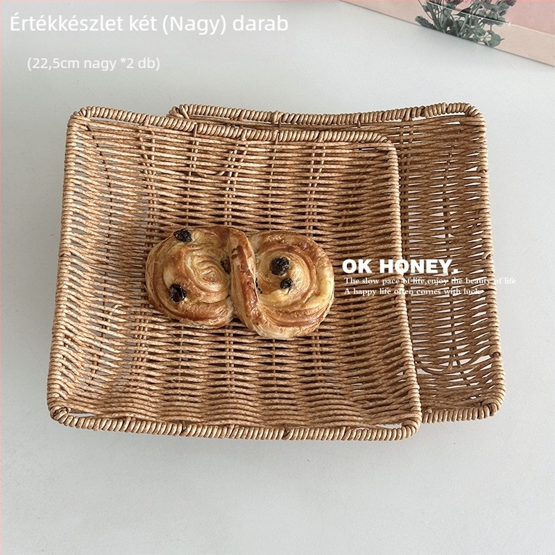 Minimalista stílusú fonott rattan gyümölcstál otthoni használatra, első osztályú minőség, modell F99SJTH8TJHJM8