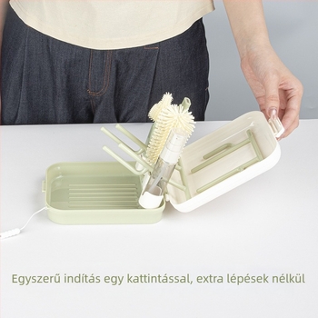 Nationals hordozható cumisüveg tisztító készlet, lefolyó állvánnyal és mágneses rögzítésű kefével