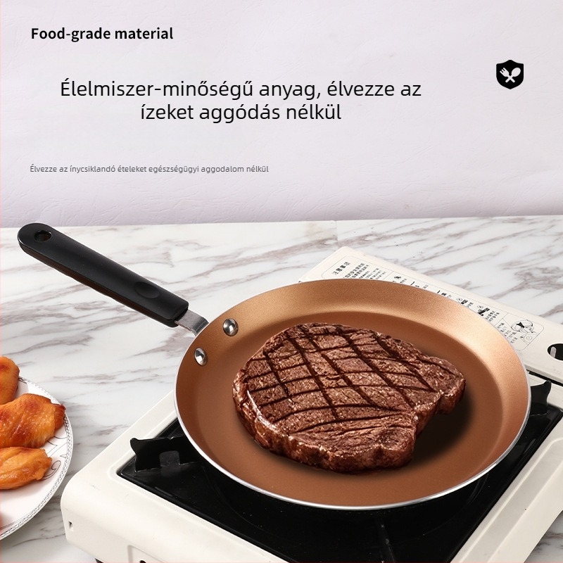 Teflon bevonatú serpenyő, indukciós főzőlaphoz kompatibilis, alumínium ötvözet, összetett alj, 2 cm mély