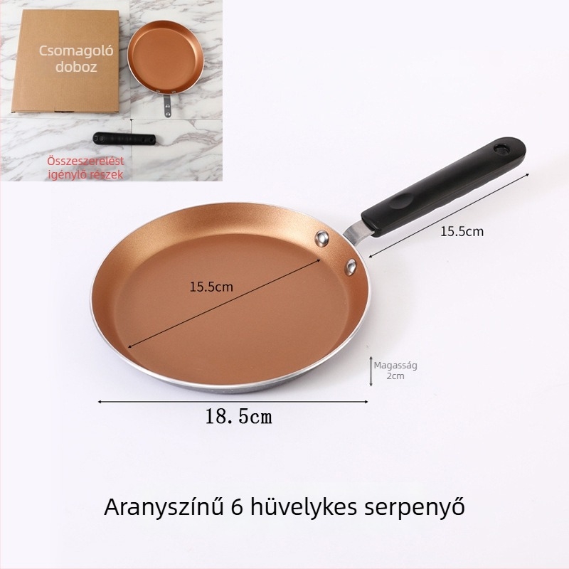 Teflon bevonatú serpenyő, indukciós főzőlaphoz kompatibilis, alumínium ötvözet, összetett alj, 2 cm mély