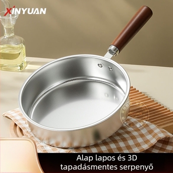 Serpenyő 304 rozsdamentes acélból, koreai stílusú, tapadásmentes, egyetlen aljzattal