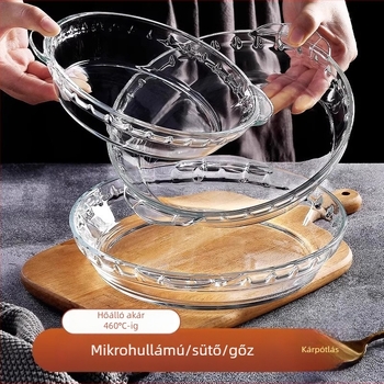 Hőálló üvegből készült sütőedény mikróhoz, átlátszó háztartási tál