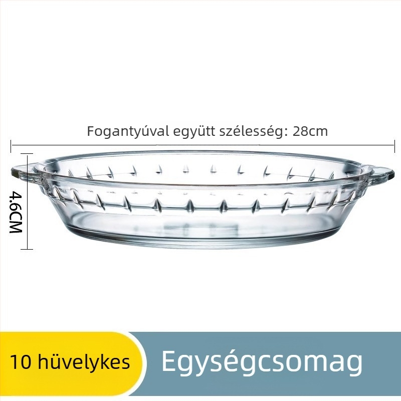 Hőálló üvegből készült sütőedény mikróhoz, átlátszó háztartási tál