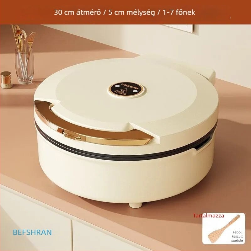 Elektromos palacsintasütő dupla oldali fűtéssel, tapadásmentes bevonat, mély kialakítás, 1500W, 220V
