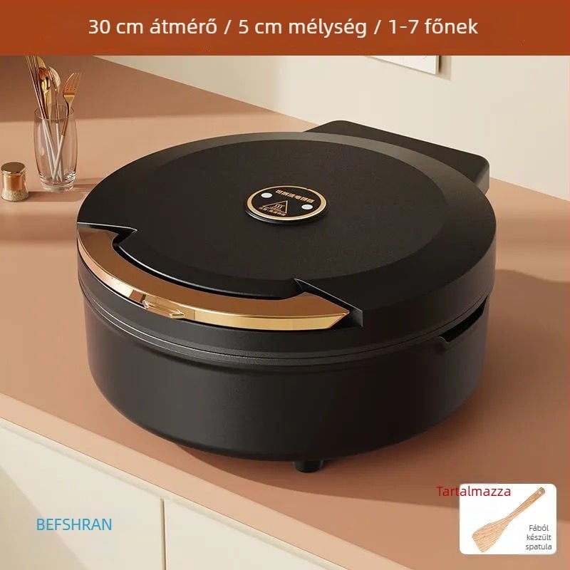 Elektromos palacsintasütő dupla oldali fűtéssel, tapadásmentes bevonat, mély kialakítás, 1500W, 220V