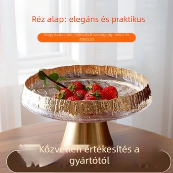 Üveg magas lábú gyümölcstál, rácsos mintával, nordikus egyszerű stílus (Anyag: üveg; Márka: Peiming; Kategória: gyümölcstál; Stílus: nordikus egyszerűség; Mintázat: rácsos)