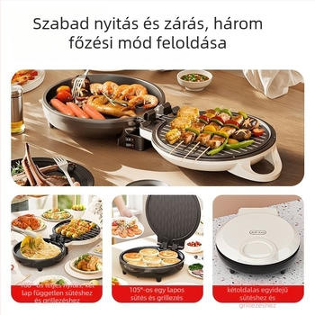 Kétoldalas fűtésű elektromos palacsintasütő, 29–31 cm, LA-301, 1500 W, 220 V