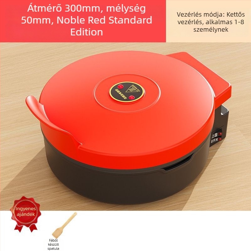Elektrikus crepe sütőgép cserélhető és mosható alkatrészekkel, egyoldali fűtés, gombos vezérlés, 1500 W+